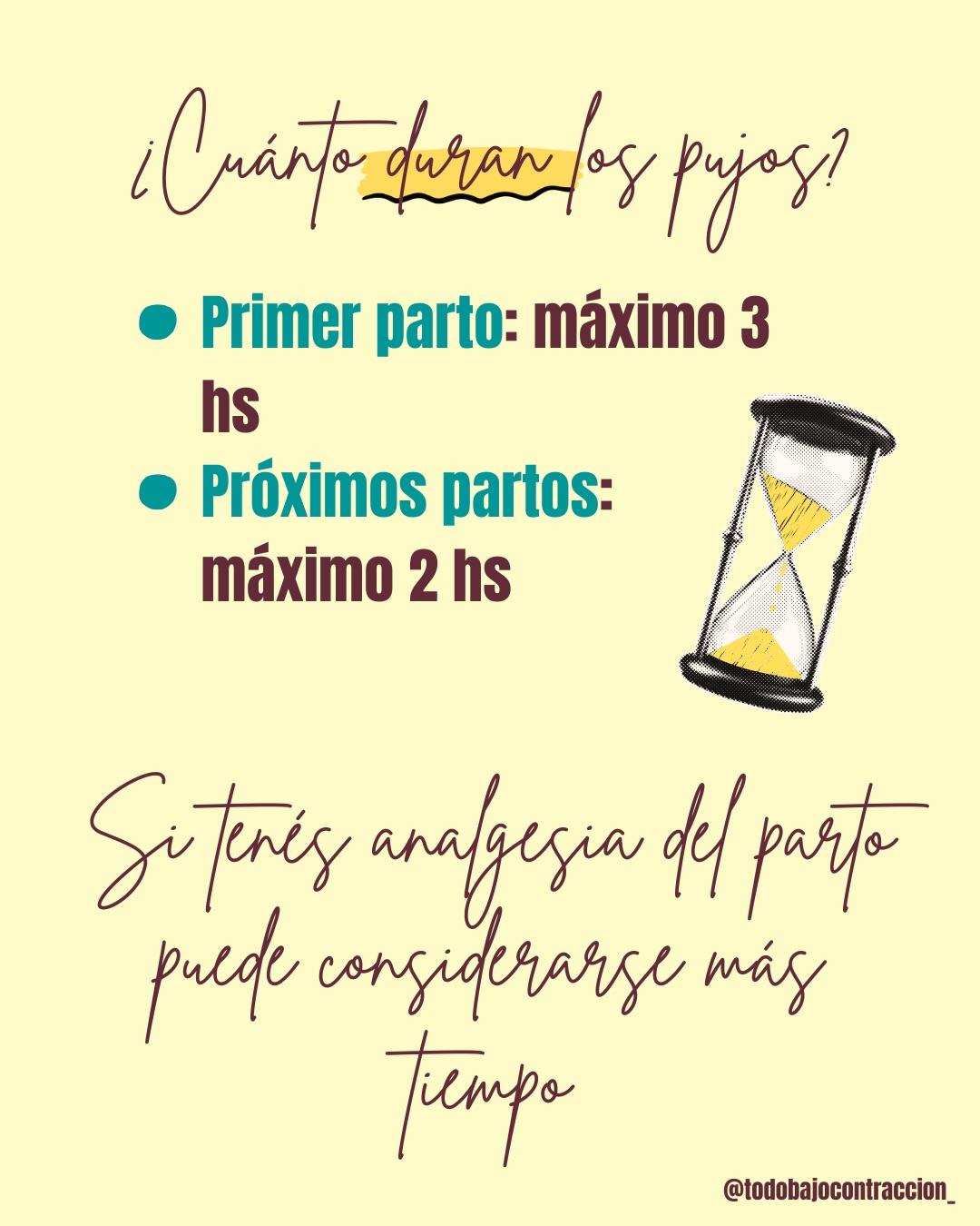 Carrusel ilustrado de Todo Bajo Contracción: Pujos en el parto: info y tips