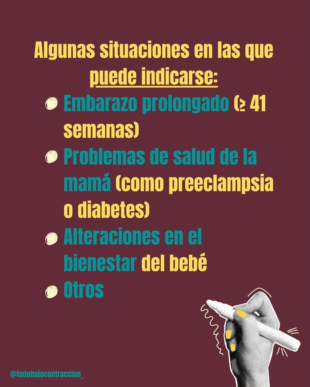 Carrusel ilustrado de Todo Bajo Contracción: Inducción del trabajo de parto