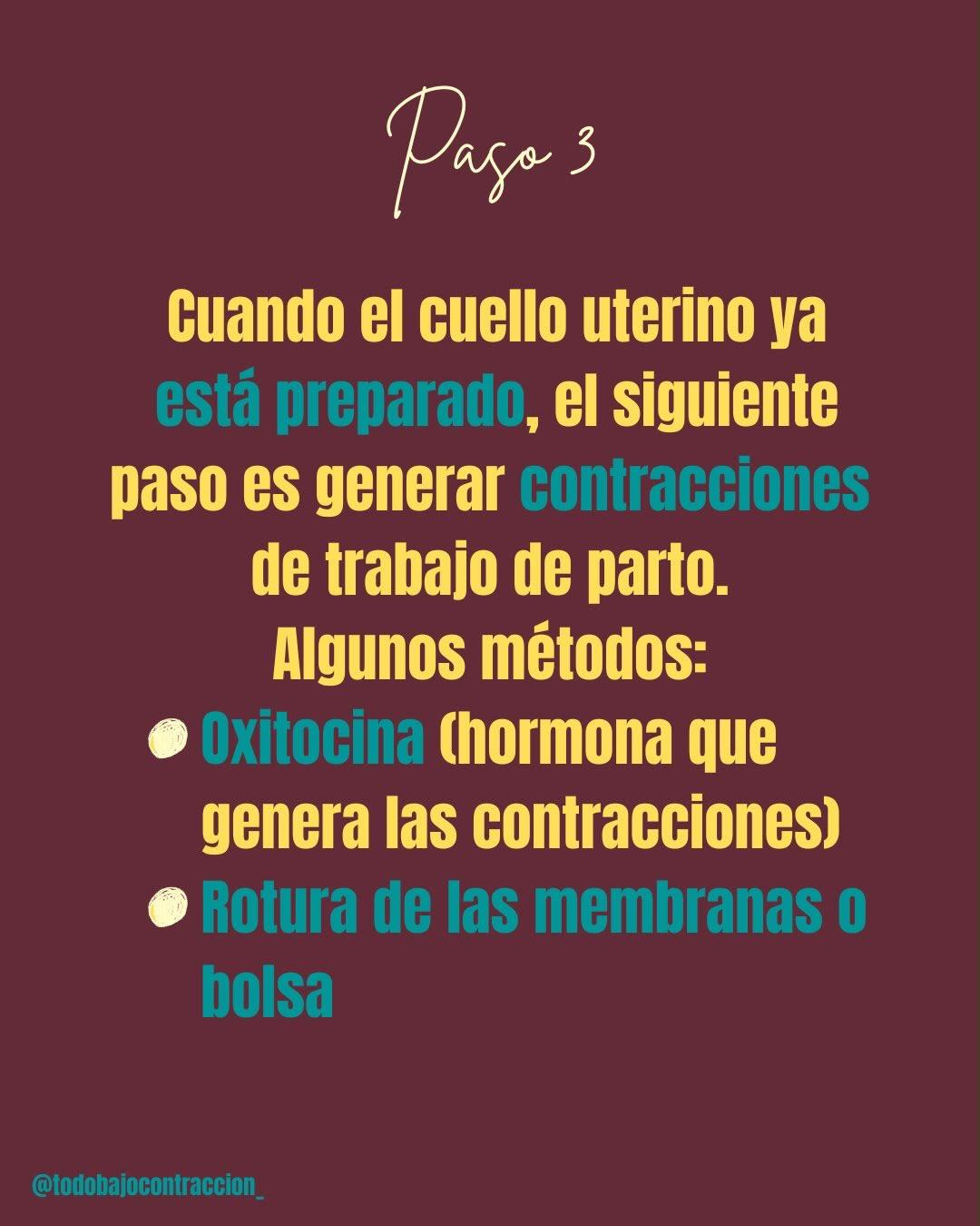Carrusel ilustrado de Todo Bajo Contracción: Inducción del trabajo de parto