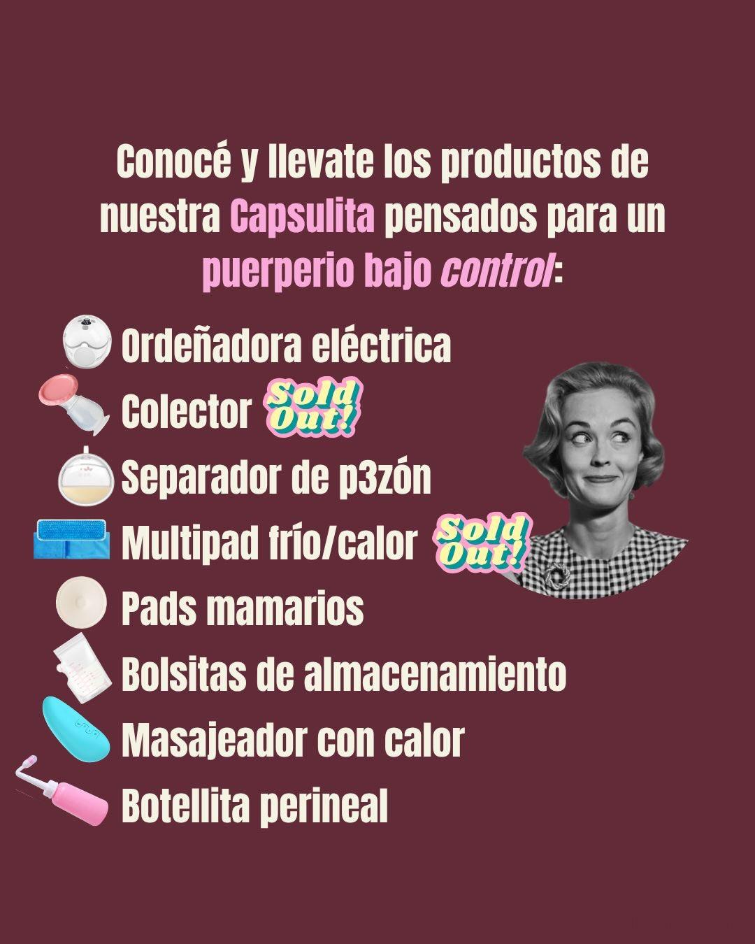 Carrusel ilustrado de Todo Bajo Contracción: Productos para el posparto y la lactancia