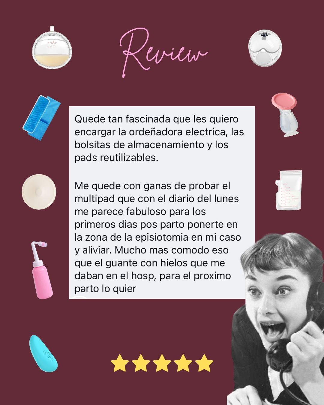 Carrusel ilustrado de Todo Bajo Contracción: Productos para el posparto y la lactancia
