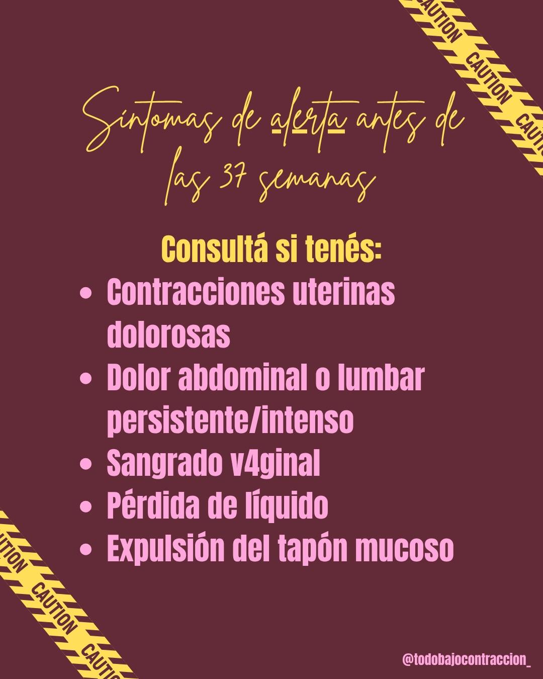 Carrusel ilustrado de Todo Bajo Contracción: Amenaza de parto prematuro: cómo reconocerla