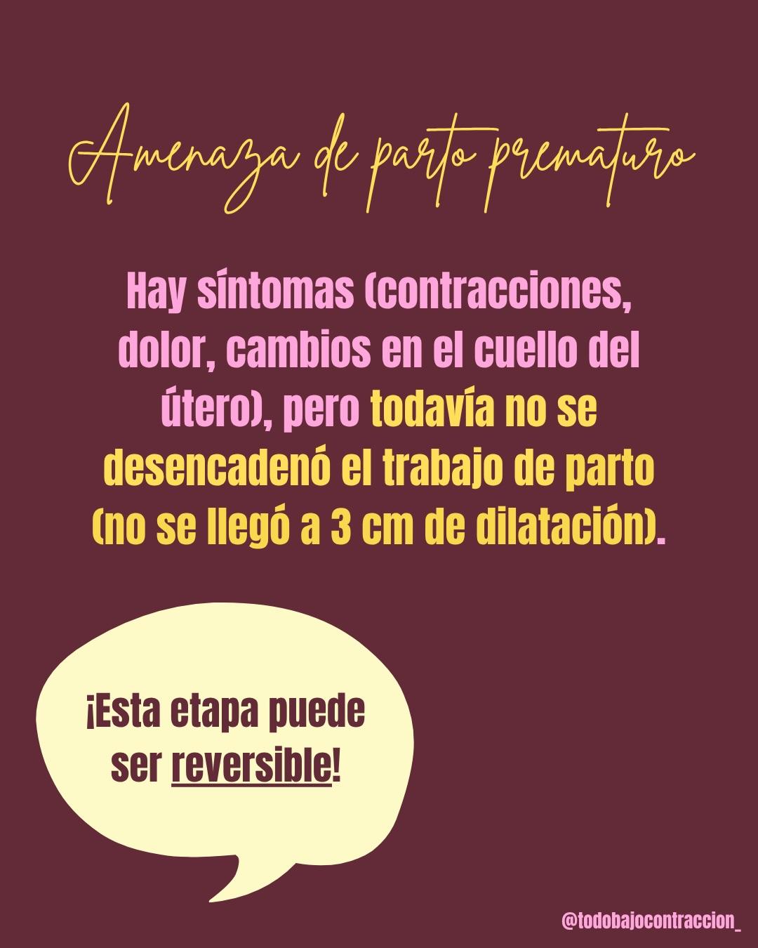 Carrusel ilustrado de Todo Bajo Contracción: Amenaza de parto prematuro: cómo reconocerla