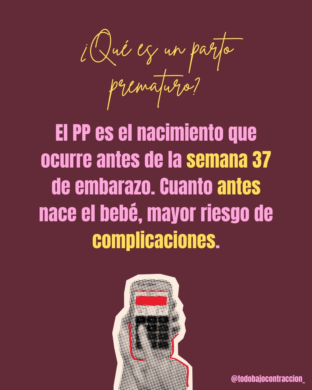 Carrusel ilustrado de Todo Bajo Contracción: Amenaza de parto prematuro: cómo reconocerla