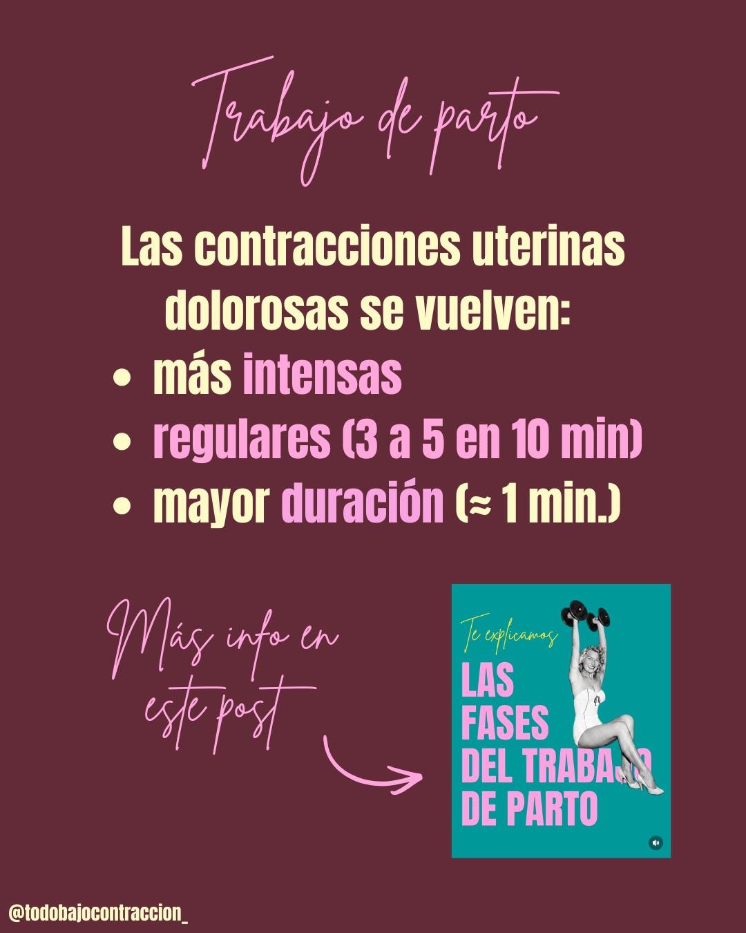 Carrusel ilustrado de Todo Bajo Contracción: Tipos de contracciones uterinas