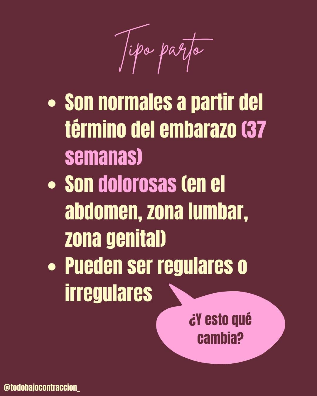 Carrusel ilustrado de Todo Bajo Contracción: Tipos de contracciones uterinas