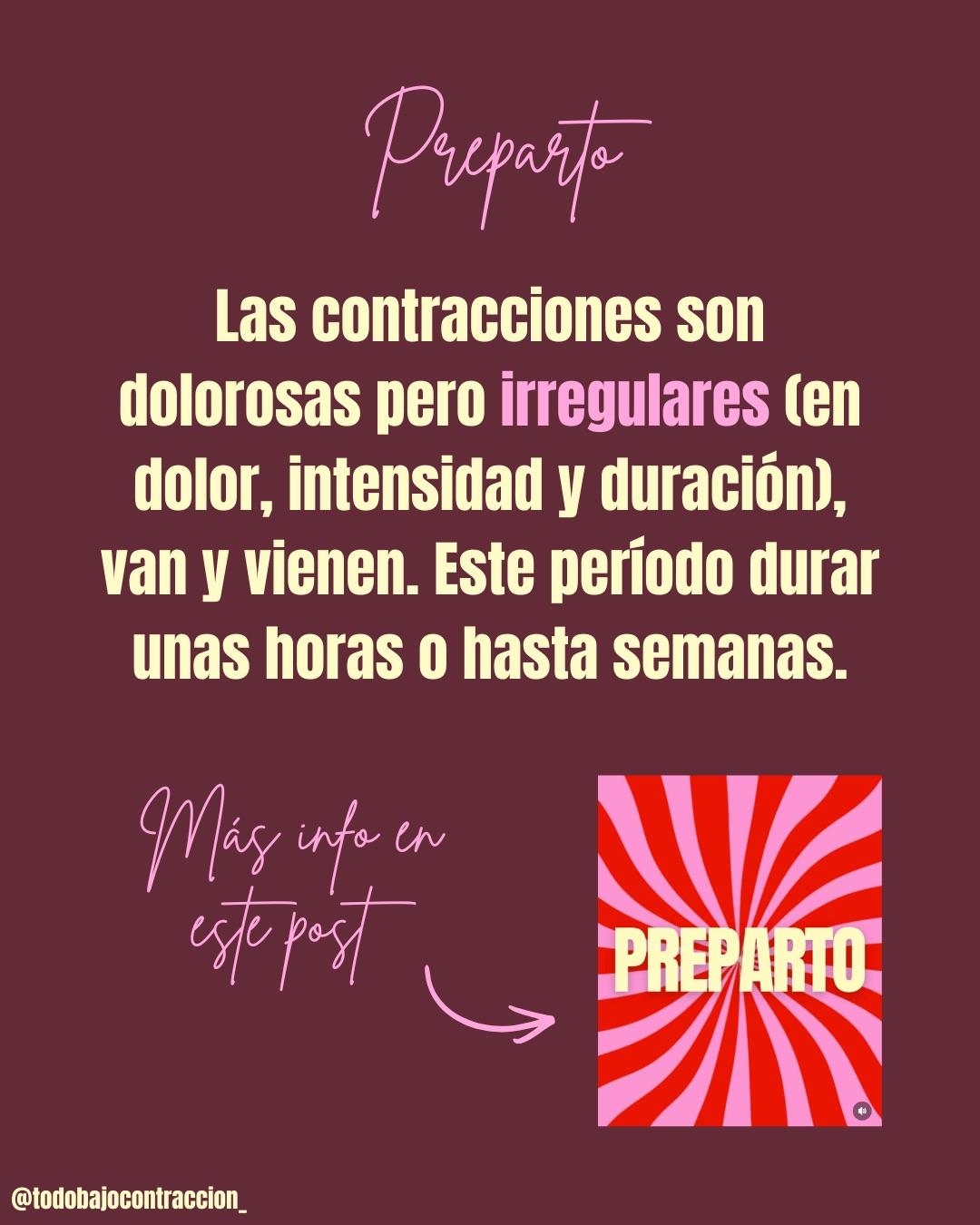 Carrusel ilustrado de Todo Bajo Contracción: Tipos de contracciones uterinas