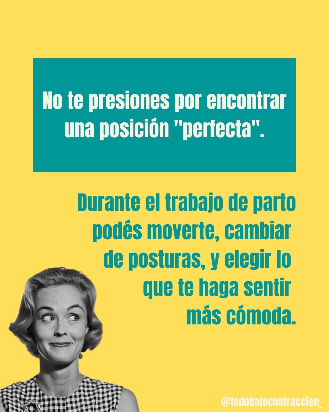Carrusel ilustrado de Todo Bajo Contracción: Posiciones para el trabajo de parto