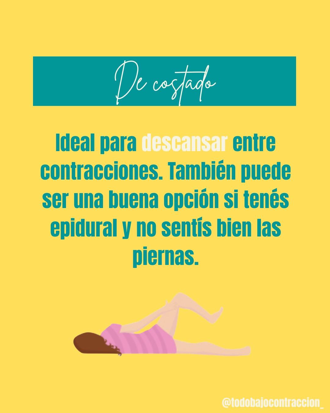 Carrusel ilustrado de Todo Bajo Contracción: Posiciones para el trabajo de parto