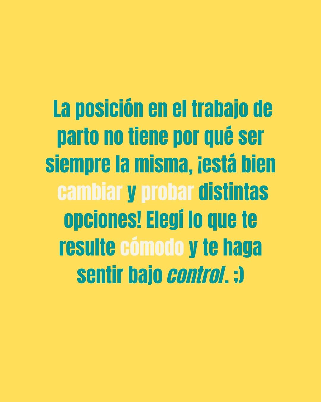 Carrusel ilustrado de Todo Bajo Contracción: Posiciones para el trabajo de parto